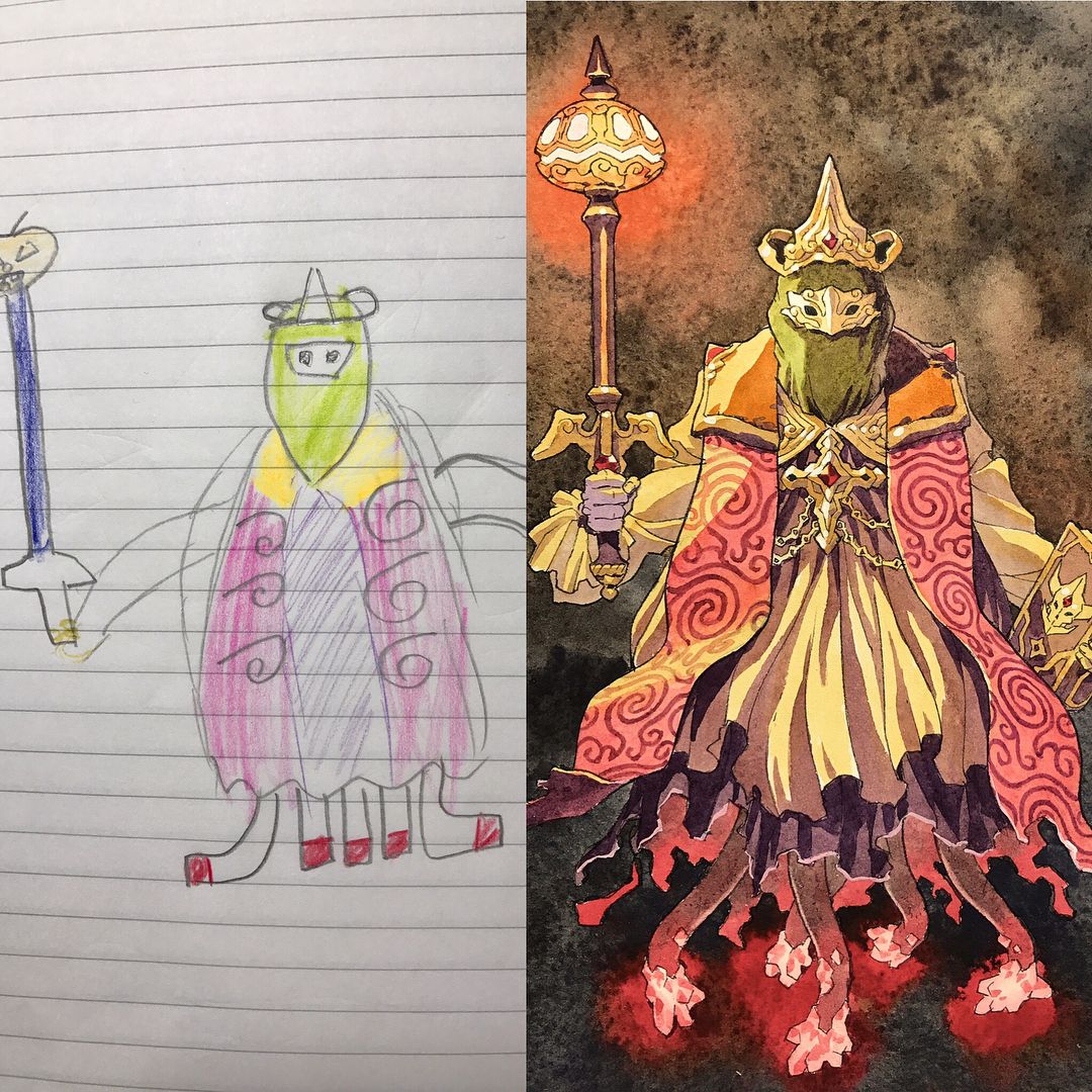 Ilustrator zmieniał dziecięce rysunki swoich synów w efektowne dzieła i zdobył rozgłos