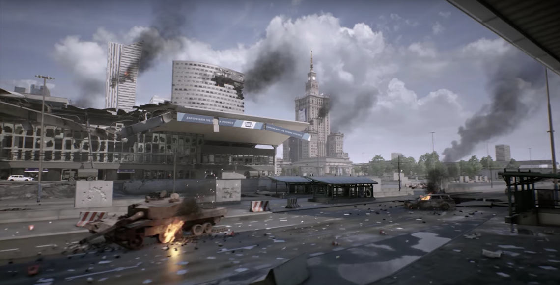 Płonący Pałac Kultury i Złote Tarasy w ruinie. Trailer gry pokazuje jak może wyglądać Warszawa w wypadku III Wojny Światowej
