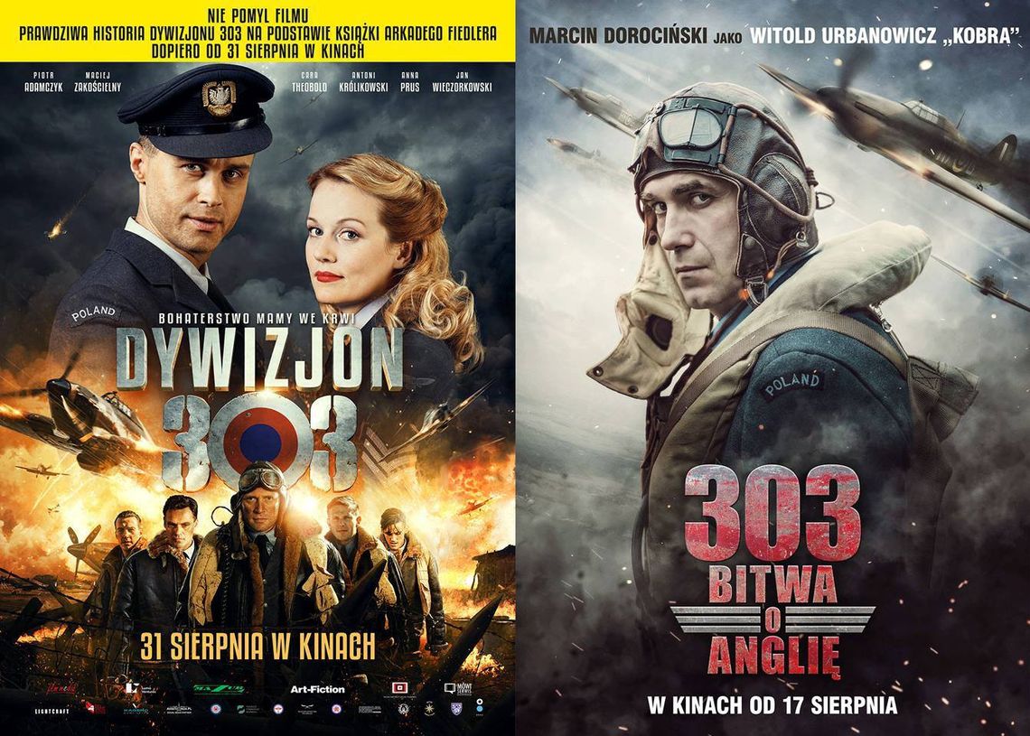 Wkrótce do kin trafią dwa filmy o Dywizjonie 303. Plakat jednego z nich ostrzega przed pomyłką
