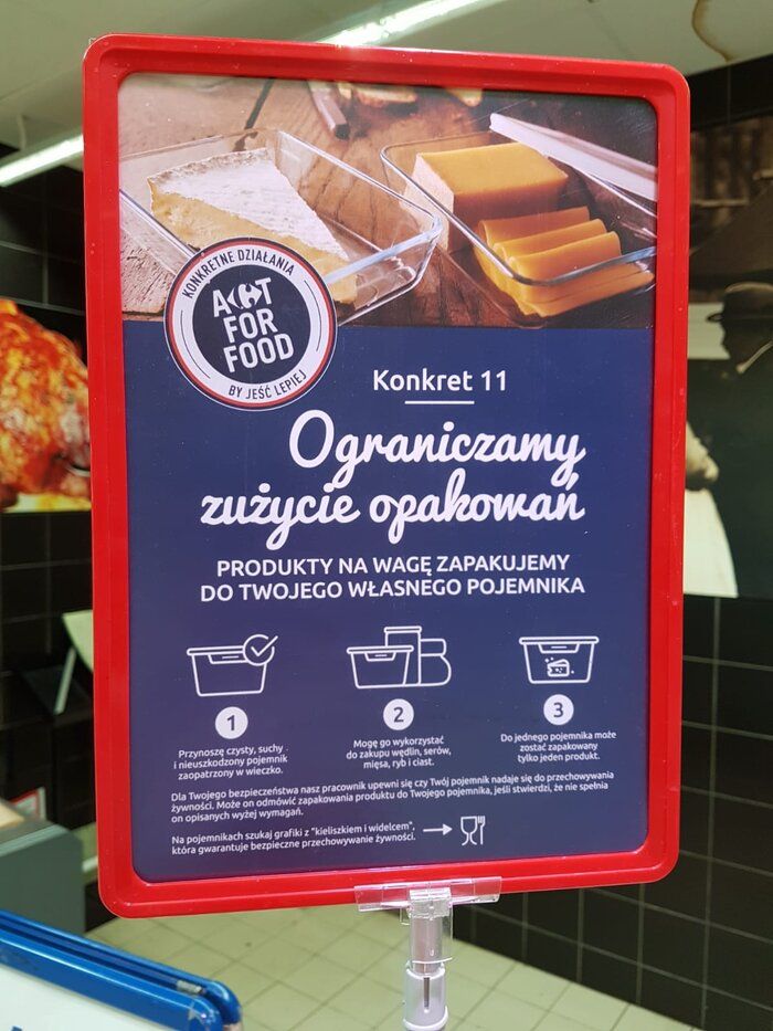 Czołowy supermarket w Polsce w 900 sklepach pozwala przyjść na zakupy z własnymi opakowaniami
