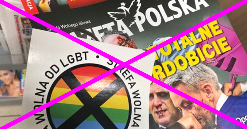 Sąd wydał zakaz dystrybucji naklejek "Strefa wolna od LGBT" dołączanych do "Gazety Polskiej"