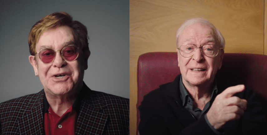 Elton John i Michael Caine promują szczepienia w zabawnej i słodkiej kampanii