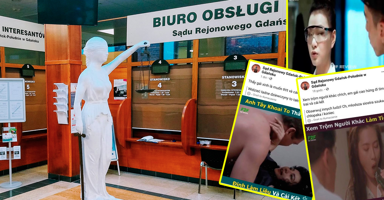 Ktoś zhakował profil gdańskiego sądu i publikuje dziwne, wietnamskie filmiki