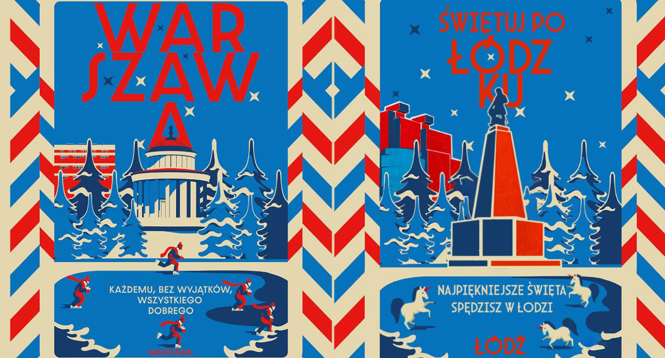 Miasta tworzą własne wersje kontrowersyjnego, świątecznego plakatu Warszawy