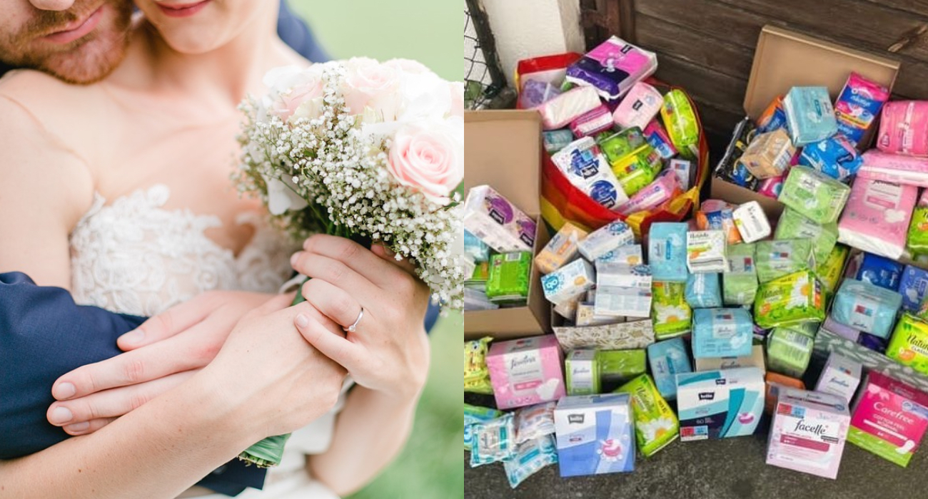 „Ludzie byli w szoku”. Polska para młoda poprosiła gości o podpaski zamiast kwiatów