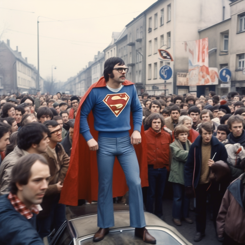 Batman, Spider Man, Wonder Woman w PRL-u