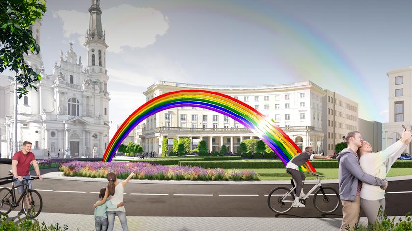 Tęcza powróciła na plac Zbawiciela