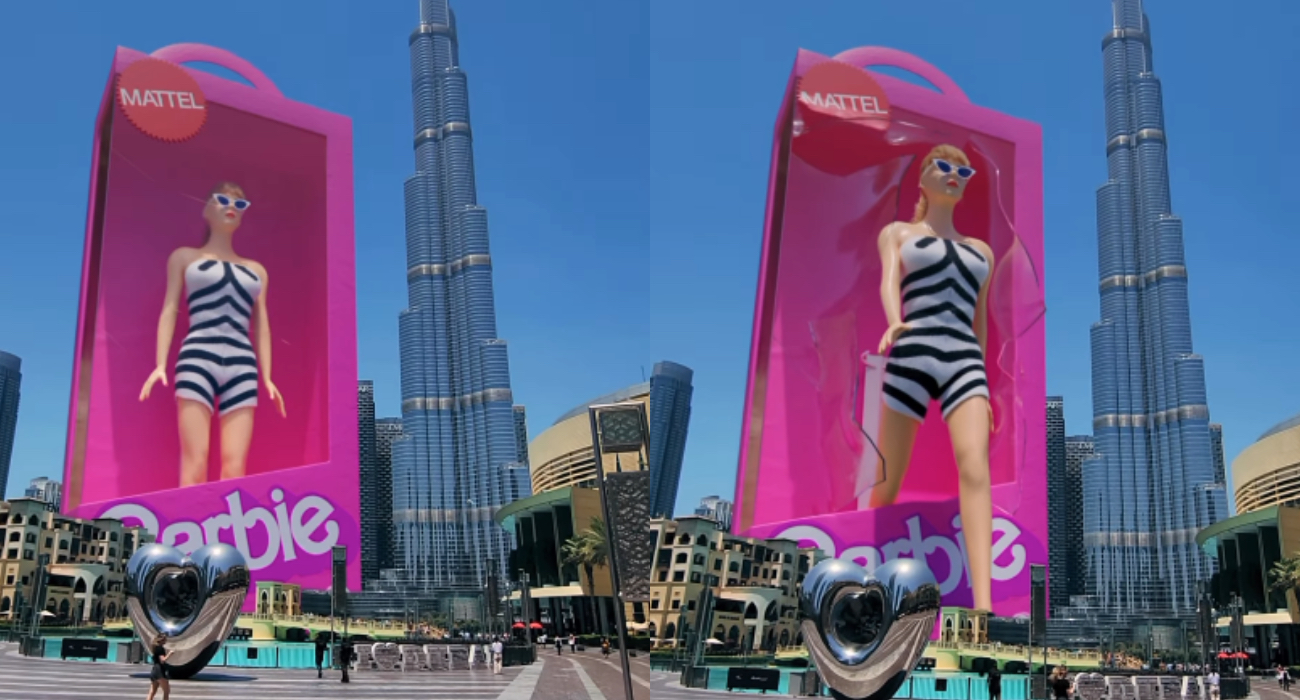 Gigantyczna Barbie wychodzi z pudełka w Dubaju. Ten film jest viralem!