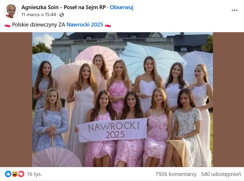 Polki wygenerowane przez AI głosują na Nawrockiego. Tego jeszcze nie było!